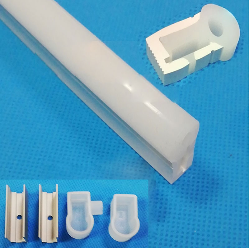 Silicone Flexible LED Profile Neon Light Diffuser 270° Side Emitting 10*23mm